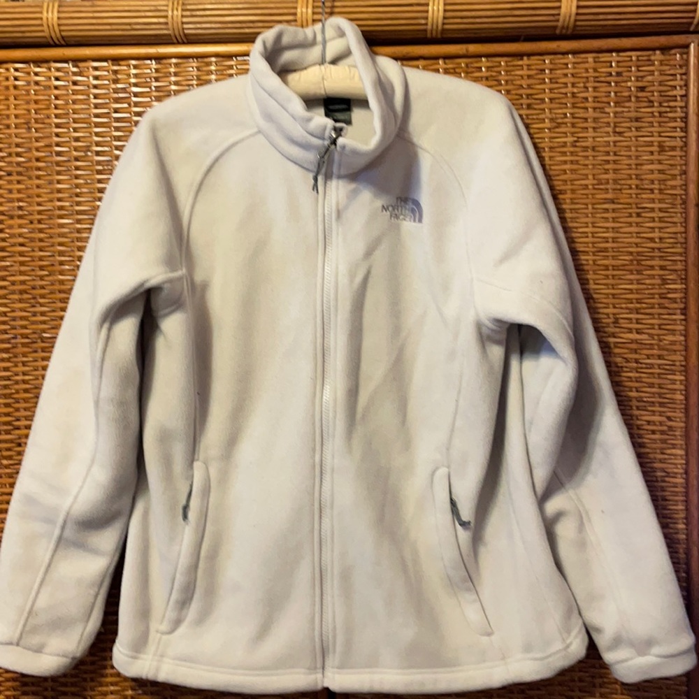 The North Face winter white fleece zip up like new size large